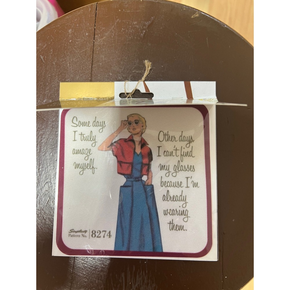 Simplicity Vintage Iron-On Fabric Patch Retro Pattern 8274 Humorous Quote 5x5in